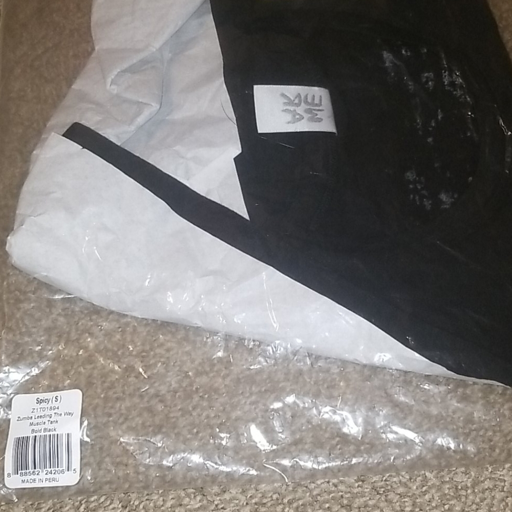 Black and red zumba tank